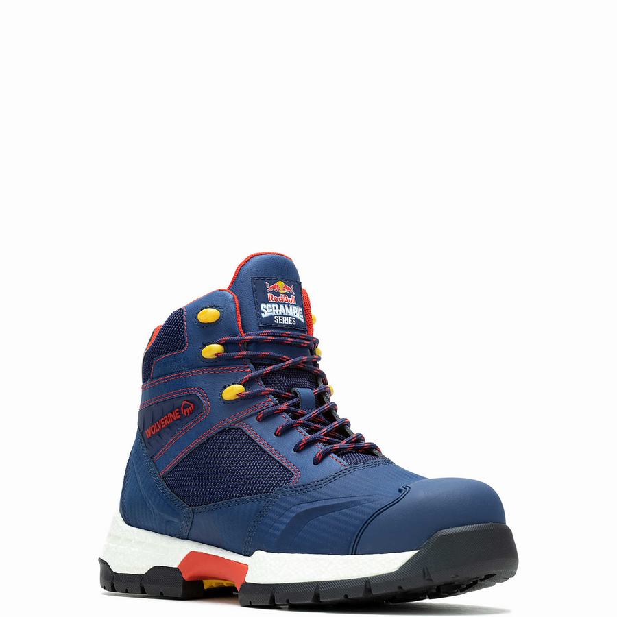 Blue Wolverine x Red Bull Scramble Series Rush UltraSpring™ Men Work Boots | CAW438HL