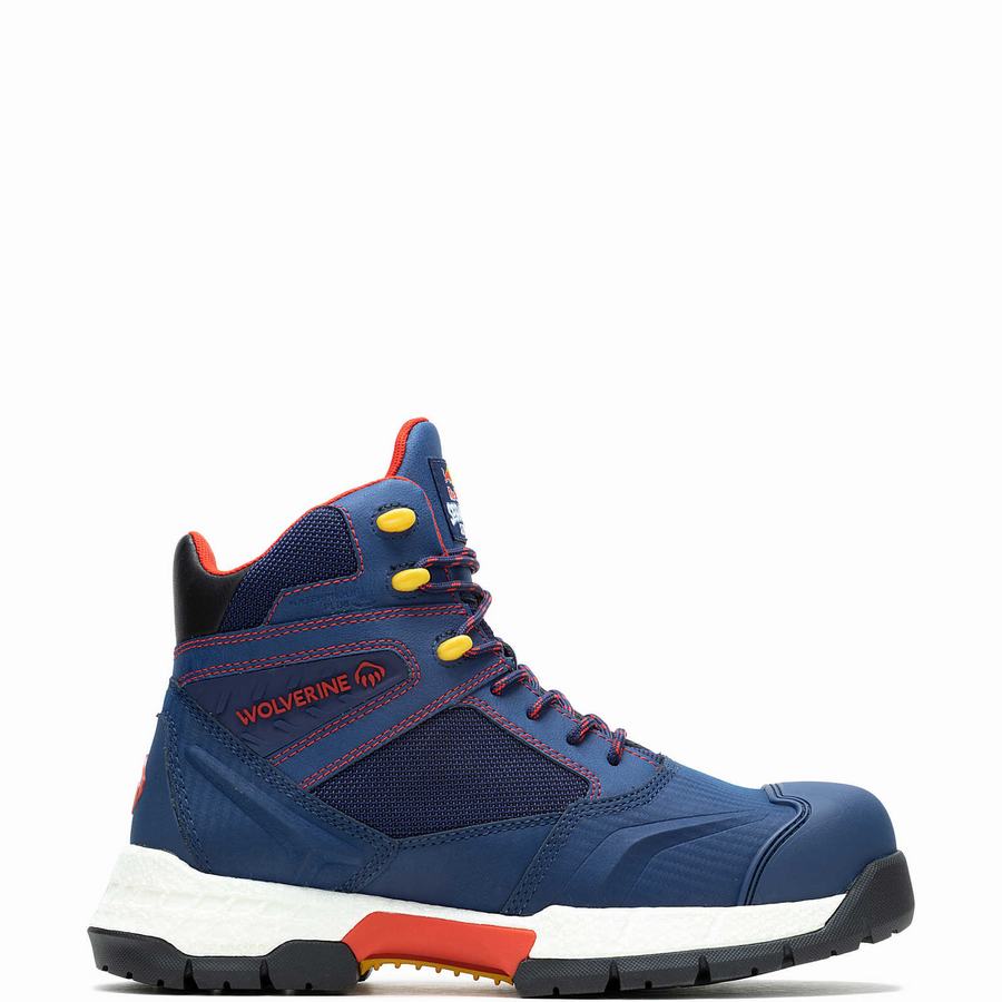 Blue Wolverine x Red Bull Scramble Series Rush UltraSpring™ Men Work Boots | CAW438HL