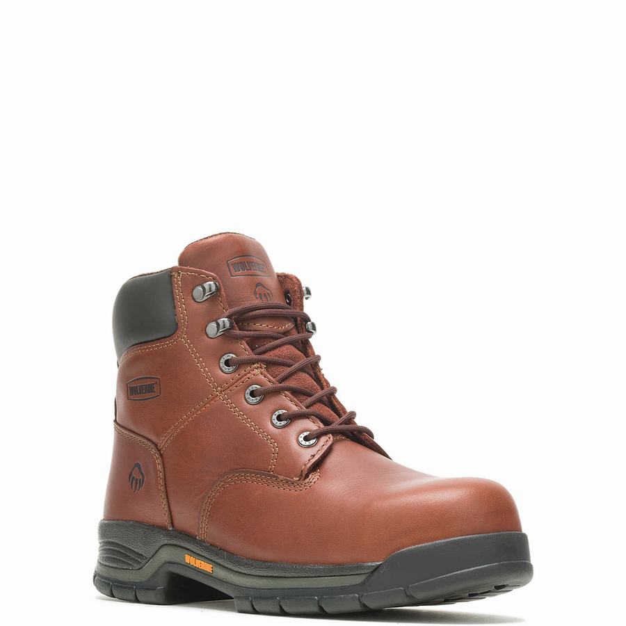 Brown Wolverine Harrison Lace-Up Steel-Toe 6