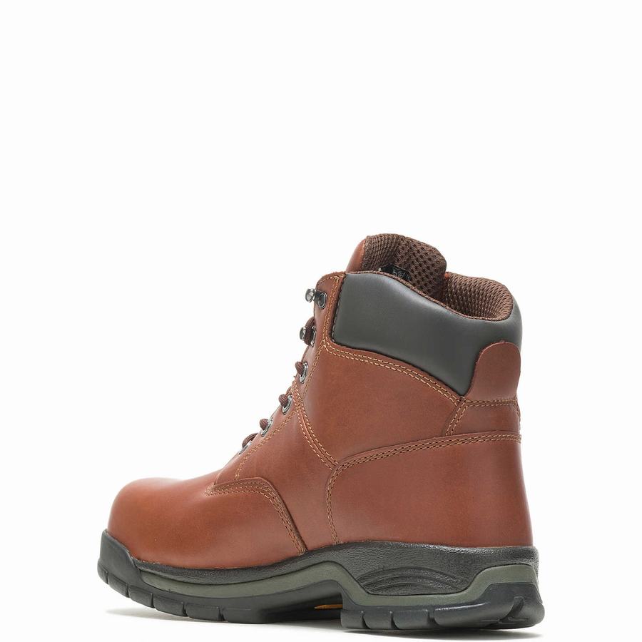 Brown Wolverine Harrison Lace-Up Steel-Toe 6