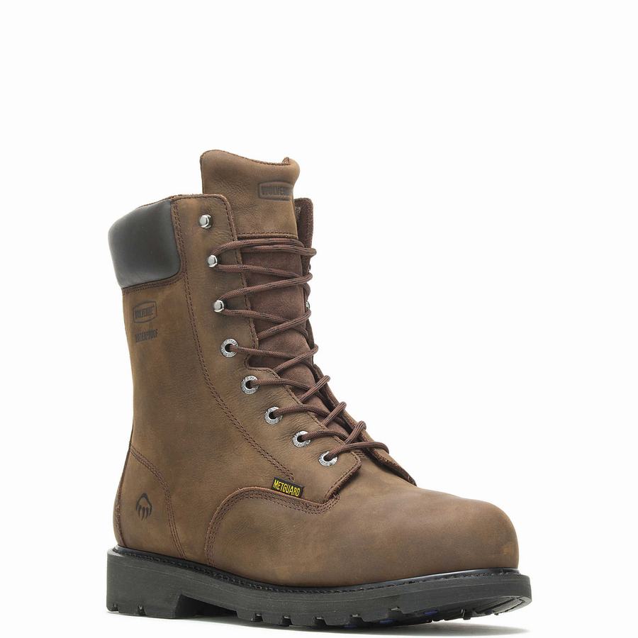 Brown Wolverine McKay Waterproof Steel-Toe 8” Men Work Boots | KPG2495YU