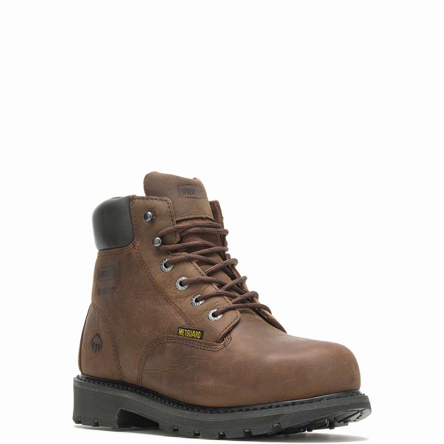 Brown Wolverine McKay Waterproof Steel-Toe 6” Men Work Boots | TWK2337BM