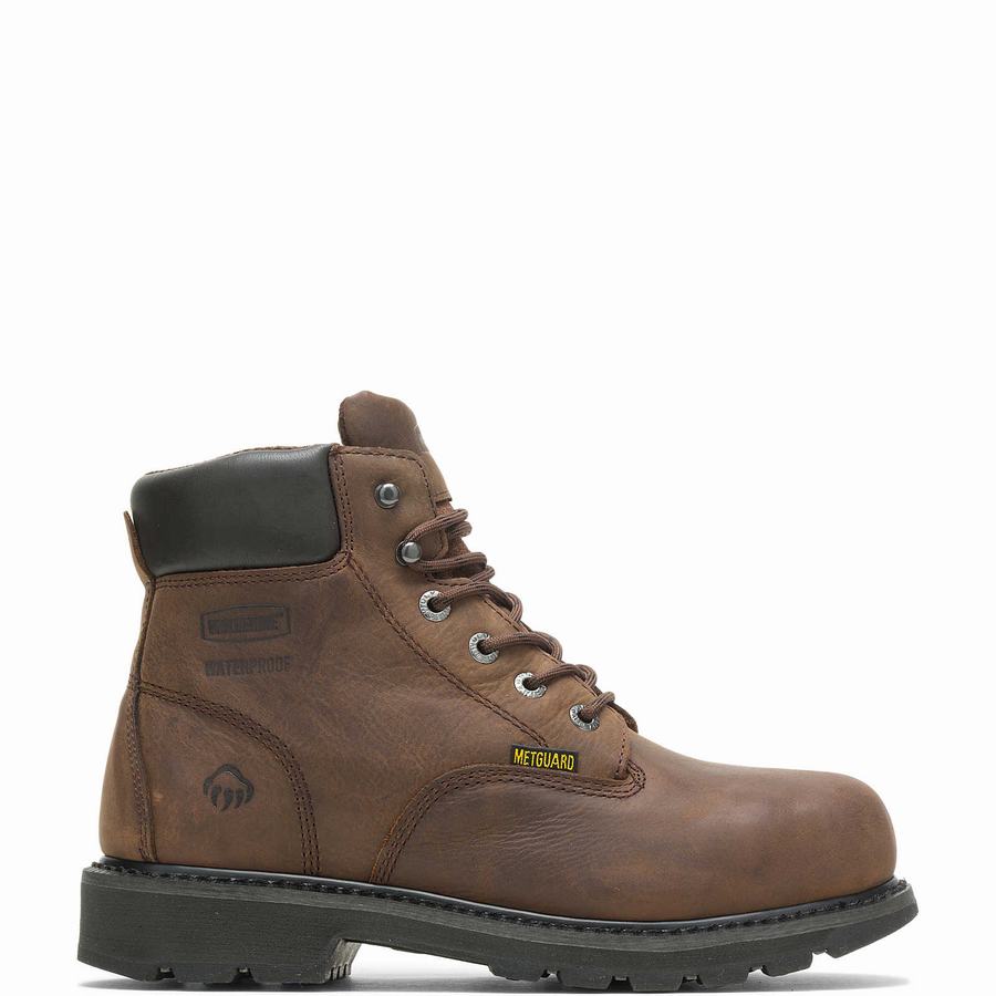 Brown Wolverine McKay Waterproof Steel-Toe 6” Men Work Boots | TWK2337BM