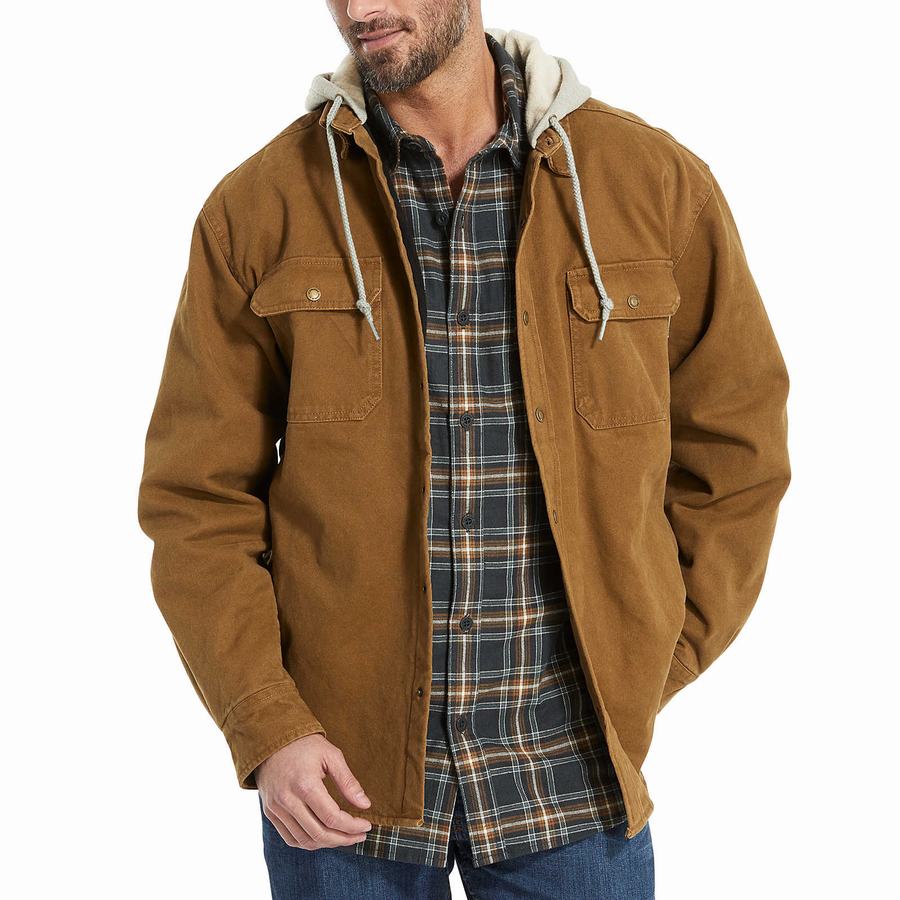 Brown Wolverine Overman Shirt Big & Tall Men Jackets | EUG672UH