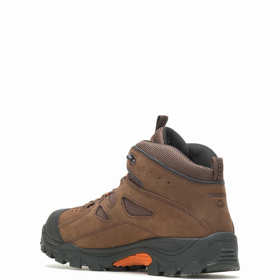 Dark Brown Black Wolverine Hudson Steel-Toe Men Work Boots | PLZ2671GZ