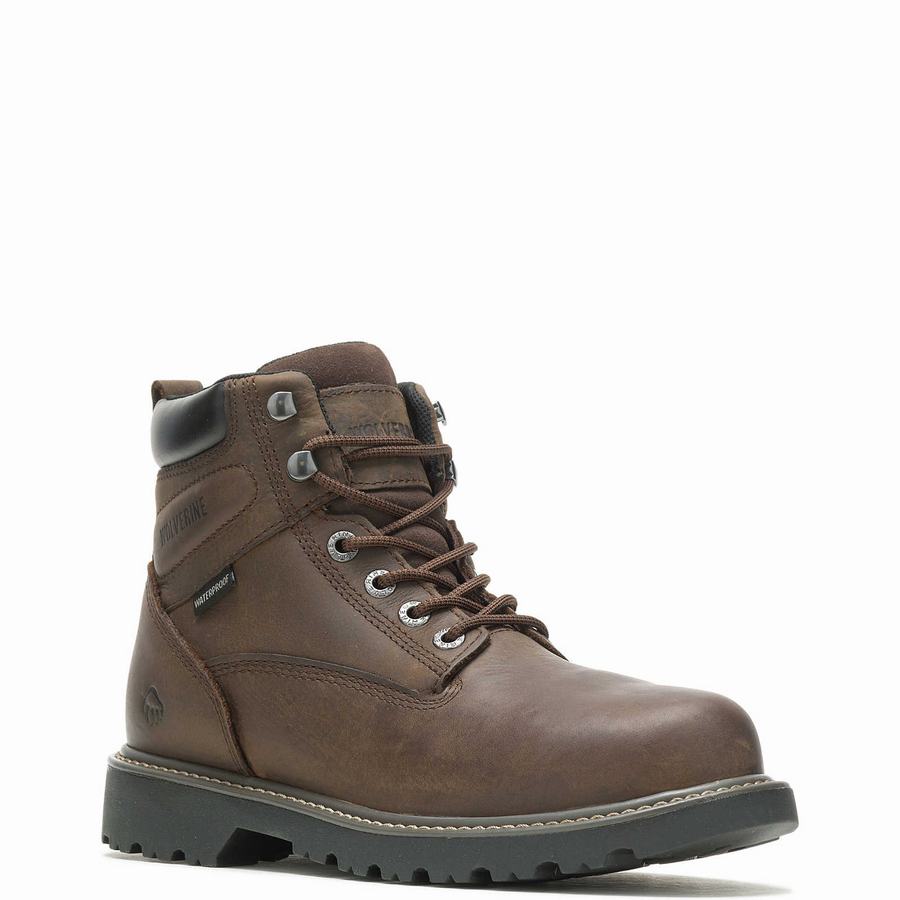 Dark Brown Wolverine Floorhand Waterproof 6