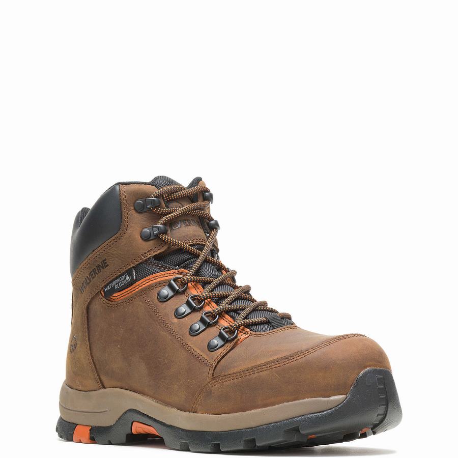 Dark Brown Wolverine Grayson Steel Toe Men Work Boots | FVR2857BB