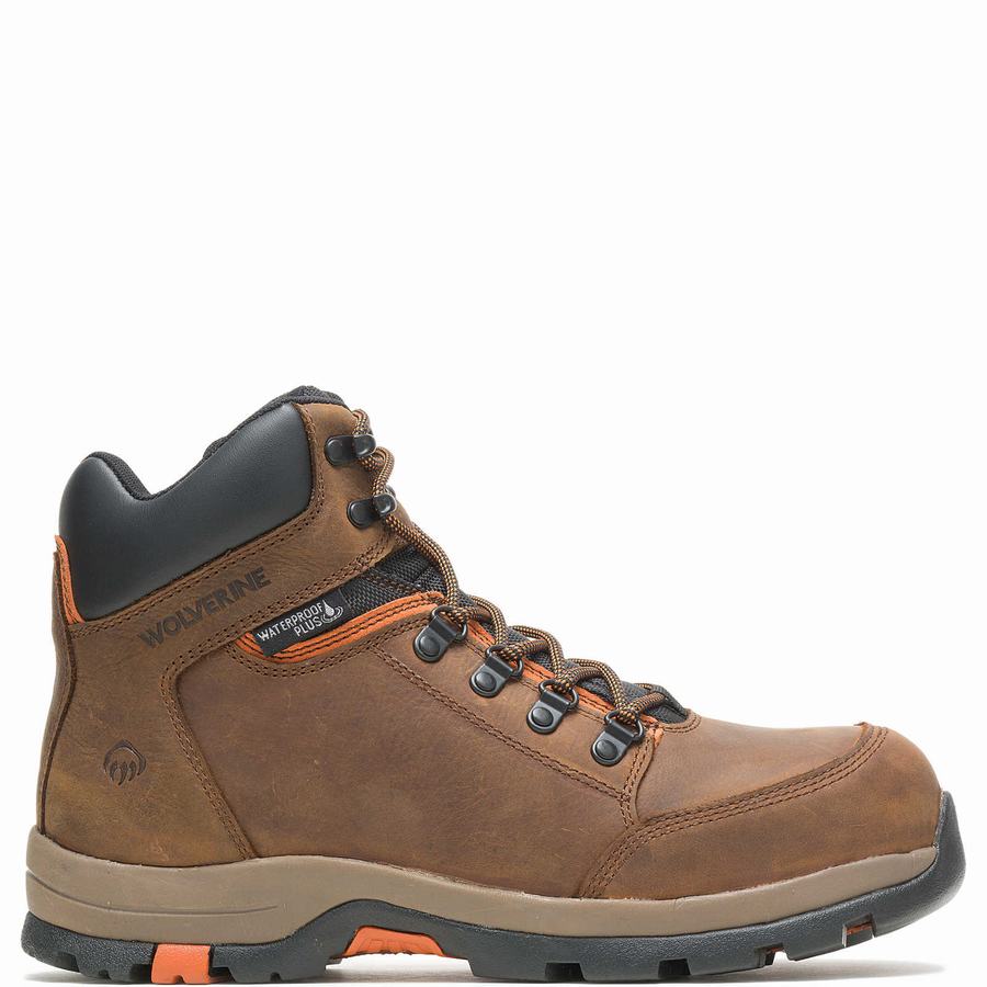 Dark Brown Wolverine Grayson Steel Toe Men Work Boots | FVR2857BB