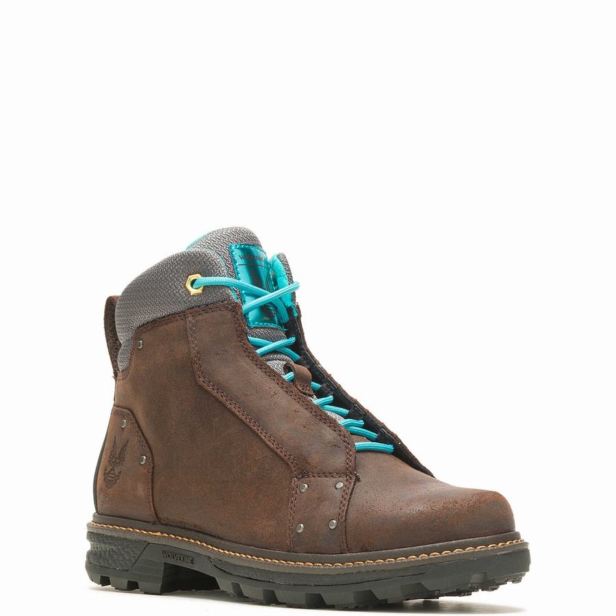 Dark Brown Wolverine Halo Spartan Men Work Boots | JEV2426JM