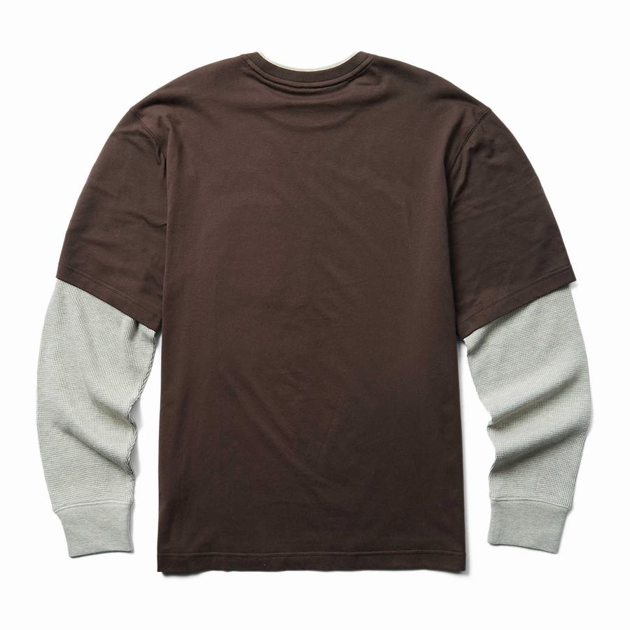 Dark Brown Wolverine Miter II Tee Men T Shirts | UNF3431LA