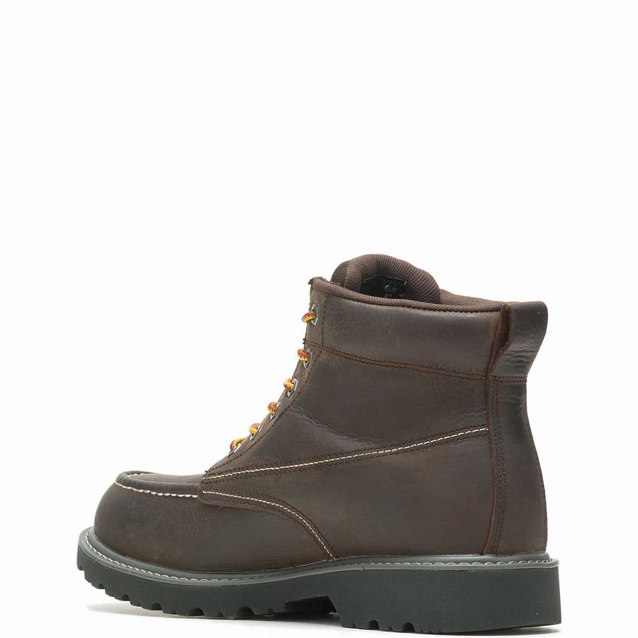 Dark Coffee Wolverine Floorhand Moc Toe 6” Men Work Boots | XJF1797KK