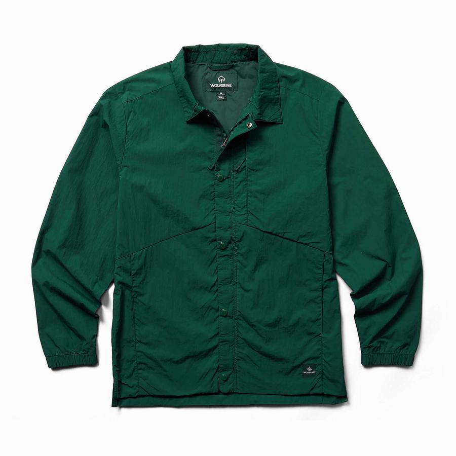 Dark Green Wolverine Windbreaker Men Jackets | ODI6485FI