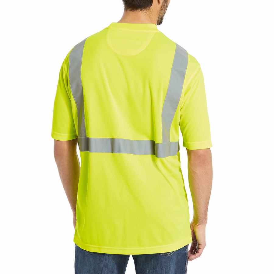 Green Wolverine Caution Short Sleeve Tee - Packaged Men T Shirts | CFU9920CJ