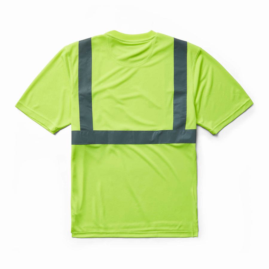 Green Wolverine Caution Short Sleeve Tee - Packaged Men T Shirts | CFU9920CJ