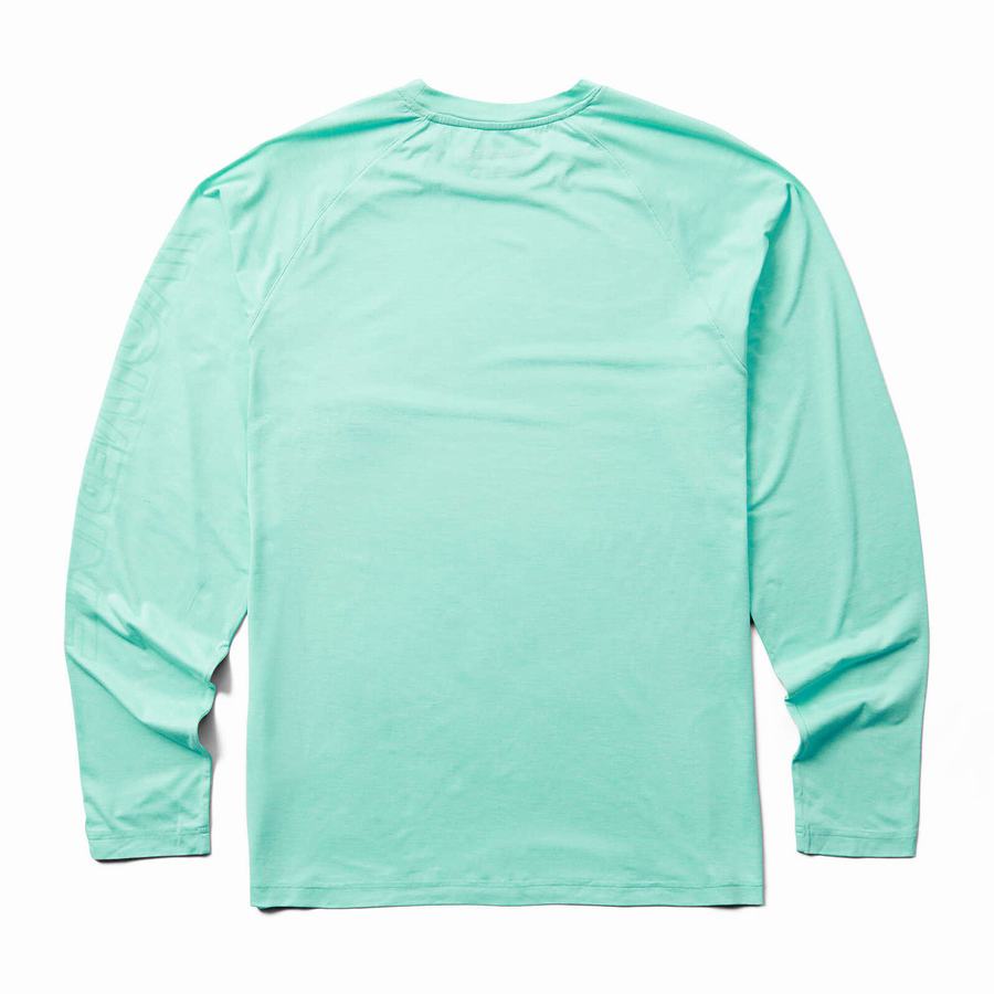 Green Wolverine Sun-Stop Long Sleeve Crew Men T Shirts | MCH5669SC