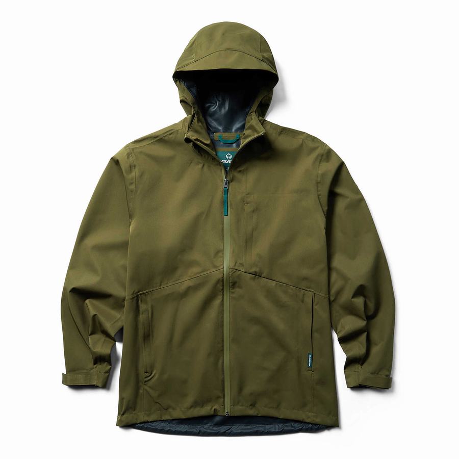 Green Wolverine Torrent 2.5L Rain Shell Men Jackets | EZZ8038QD