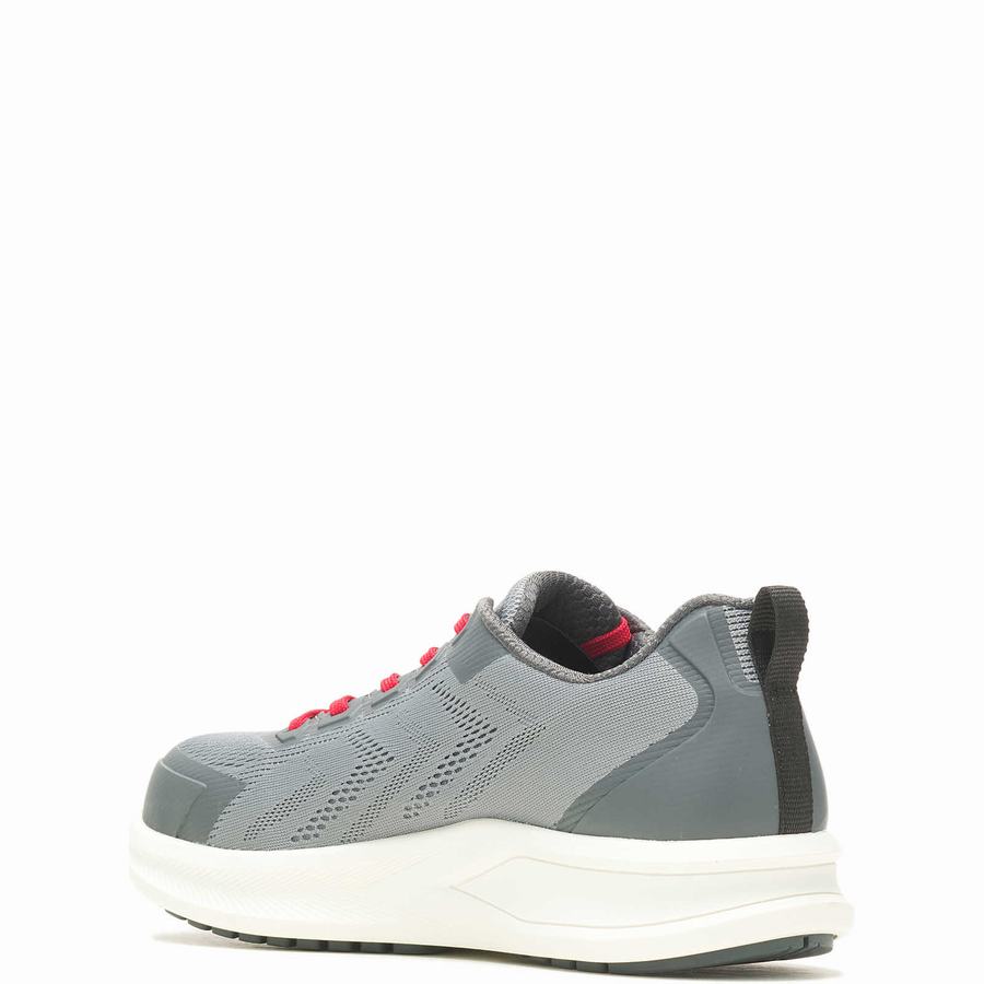 Grey Red Wolverine Bolt DuraShocks® Knit CarbonMax® Men Work Shoes | KTX2630WL