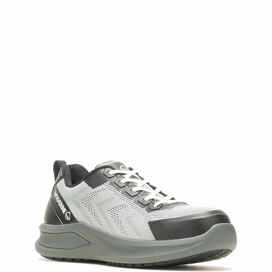 Grey Wolverine Bolt DuraShocks® Knit CarbonMax® Men Work Shoes | CVB157PL