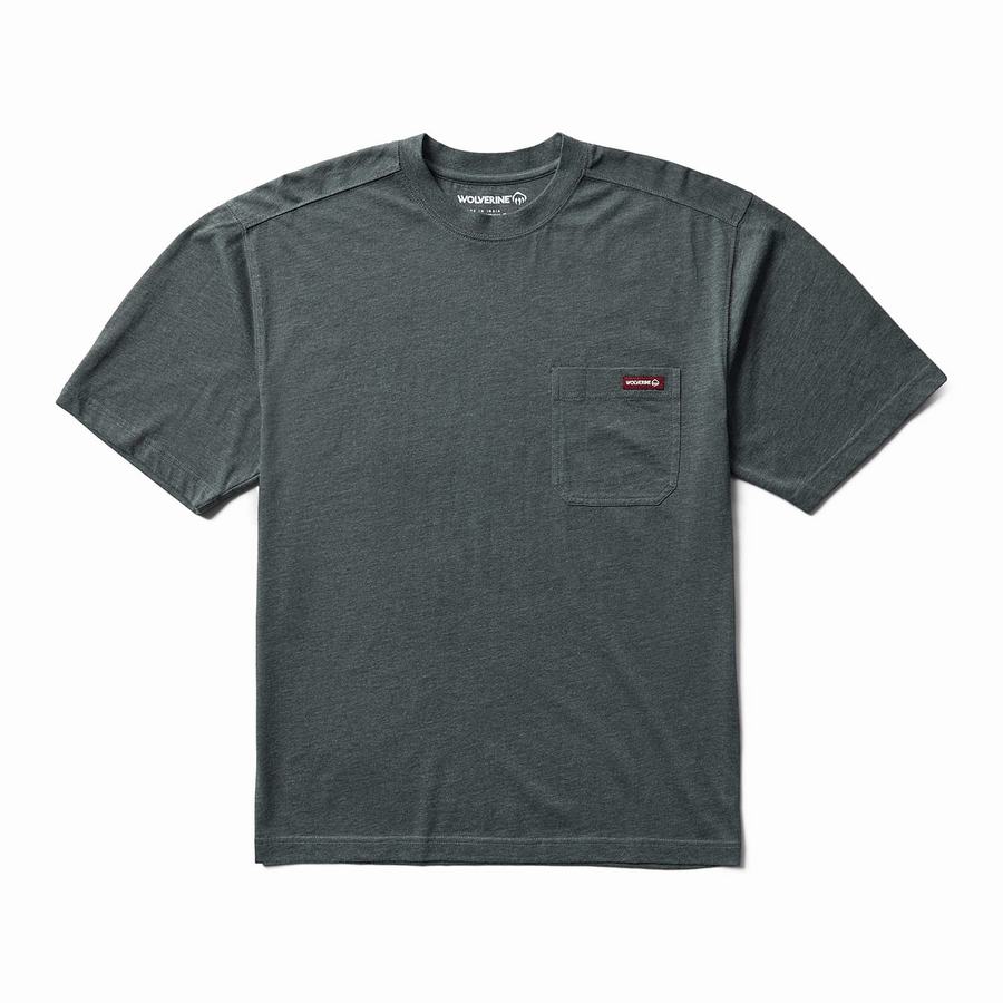 Grey Wolverine Classic Short Sleeve Pocket Tee Men T Shirts | ABY3043HS