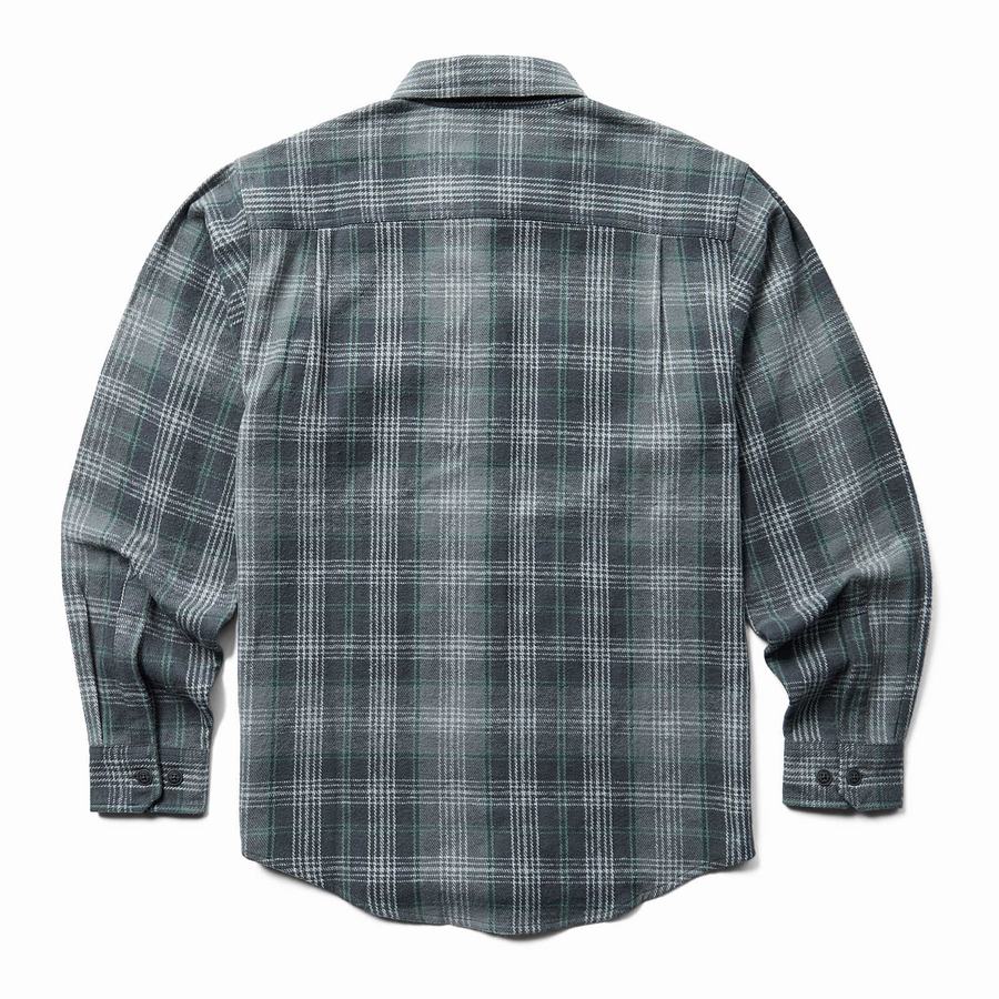 Grey Wolverine Glacier Heavyweight Long Sleeve Flannel Men Shirts | ETA8349VT