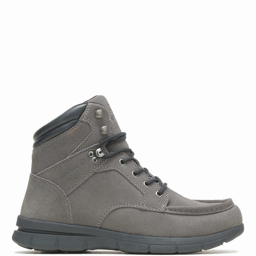 Grey Wolverine Karlin Moc Toe Men Work Boots | SNS981FV