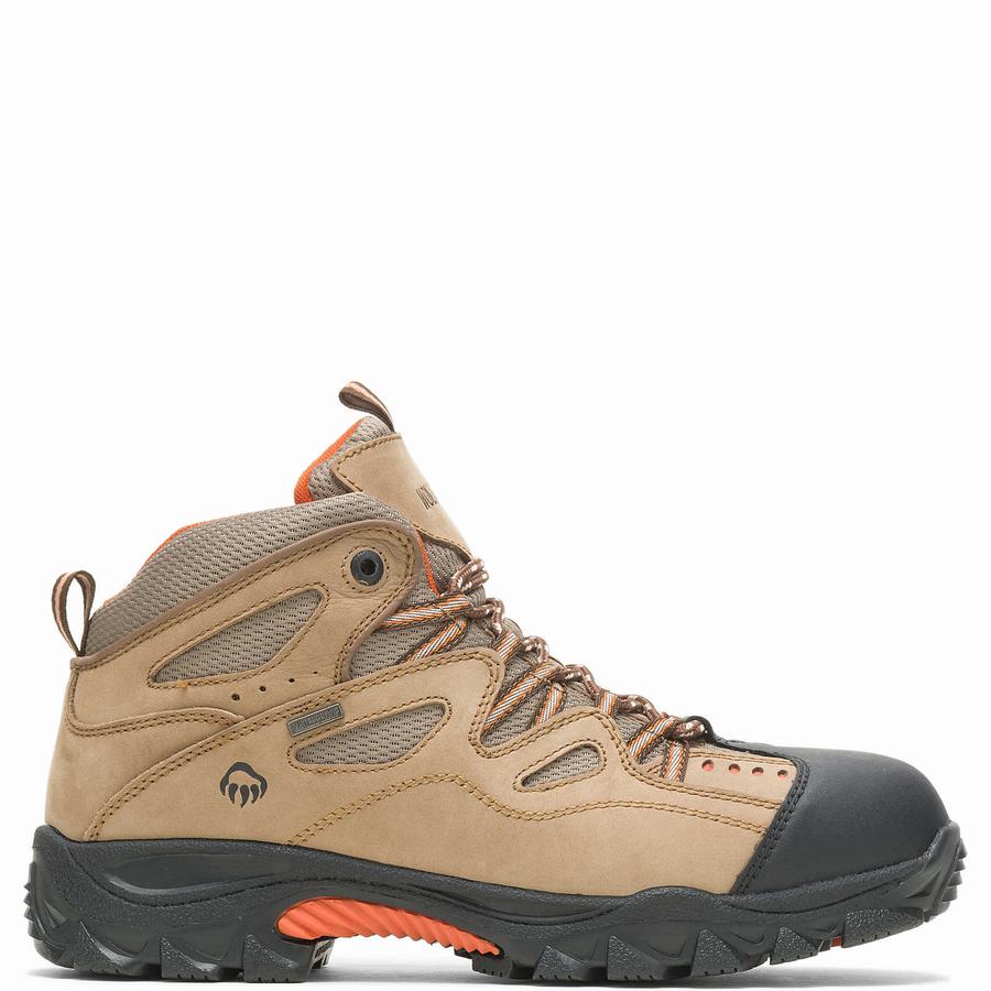 Light Brown Orange Wolverine Durant Waterproof Steel-Toe Men Work Boots | PCR1994GB