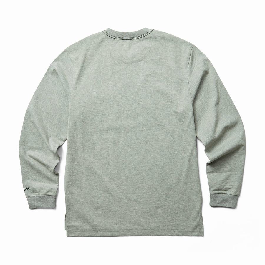 Light Grey Wolverine Guardian Cotton™ Long Sleeve Pocket Tee Men T Shirts | JVV7519WH