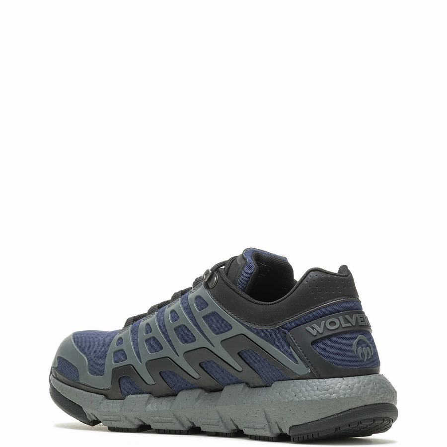 Navy Wolverine Rev Vent UltraSpring™ DuraShocks® CarbonMAX® Men Work Shoes | SVI4937PX