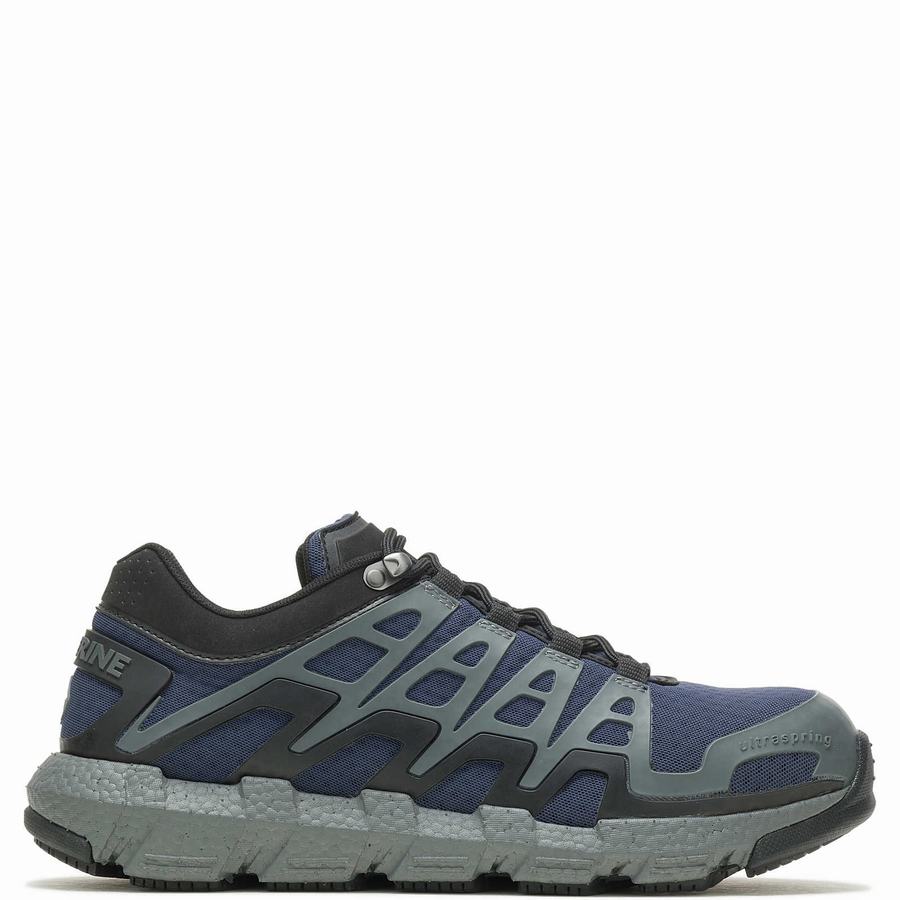 Navy Wolverine Rev Vent UltraSpring™ DuraShocks® CarbonMAX® Men Work Shoes | SVI4937PX