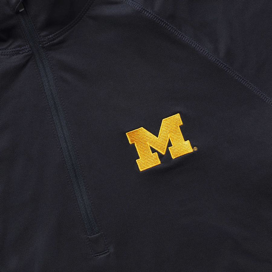 Navy Wolverine x Valiant University of Michigan Sun-Stop Eco Half Zip Men T Shirts | WTG7312VI