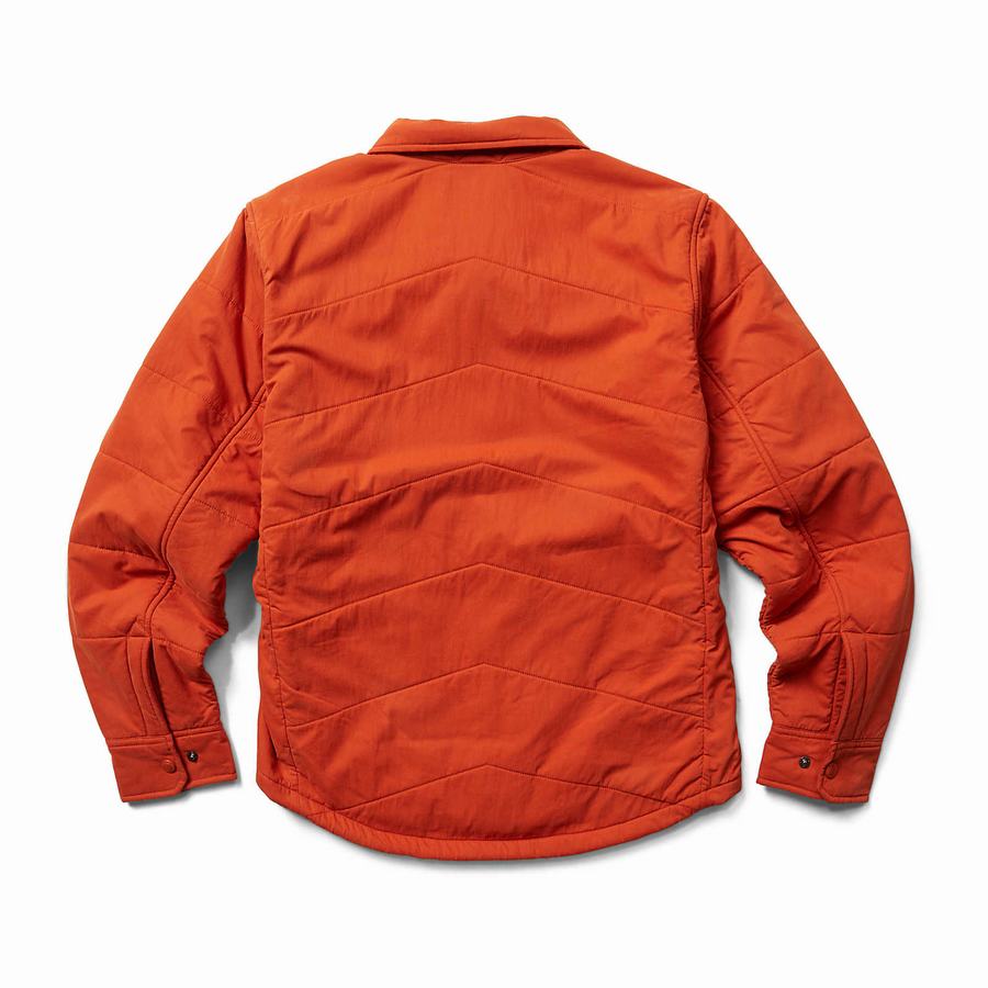 Orange Wolverine Sherpa Shirt Men Jackets | HSG2941XV