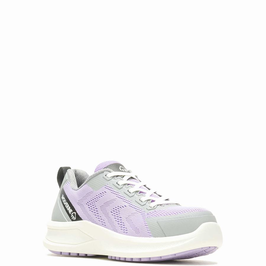 Purple Wolverine Bolt DuraShocks® Knit CarbonMax® Women Work Shoes | ITE7789MC